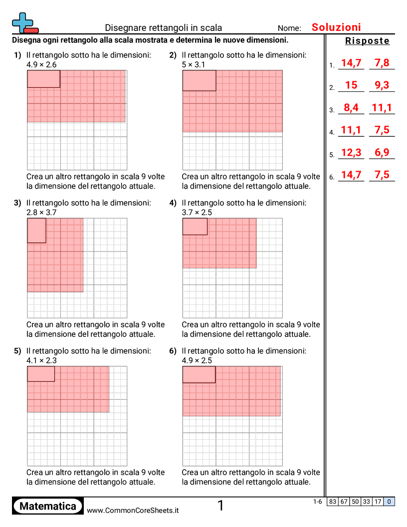 Esercizi sulle Forme - disegnare-rettangoli-in-scala worksheet